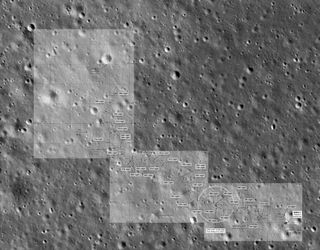 Map showing the latest position of China’s Yutu 2 moon rover and the so-called “Mystery Hut.” Scientist Philip Stooke created the map using imagery from NASA’s Lunar Reconnaissance Orbiter.