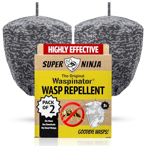 Waspinator Wasp Nest Decoy - 2 Pack, Fake Wasp Nest for Outdoor Hanging, Yellow Jackets &amp;amp; Bee Repellent, Waterproof &amp;amp; Tear-Resistant Deterrent for Outdoor, Patio &amp;amp; Garden