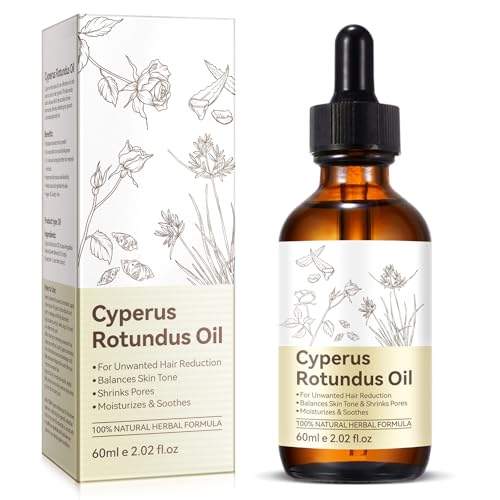 Cyperus Rotundus Oil, Natural Cyperus Rotundus Oil for Hair Removal, Reduces Unwanted Hair Growth, Moisturizes &amp;amp; Soothes the Skin, Reducing Body Hair Growth, Shrink Pores, Suitable for All Skin Types
