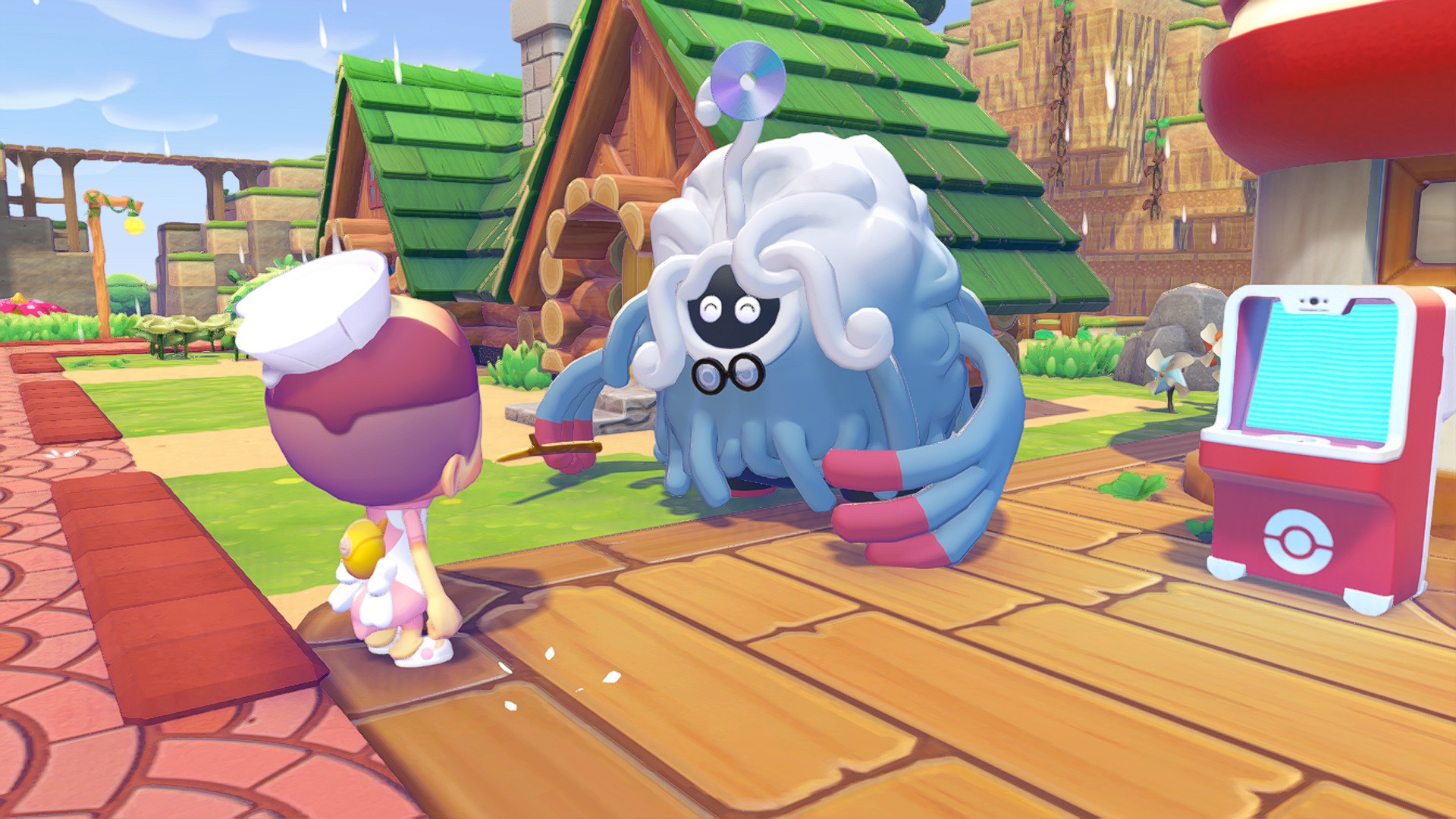 A screenshot of Pok&amp;eacute;mon Pokopia with Tangrowth in the Withered Wastelands as captured on the Nintendo Switch 2