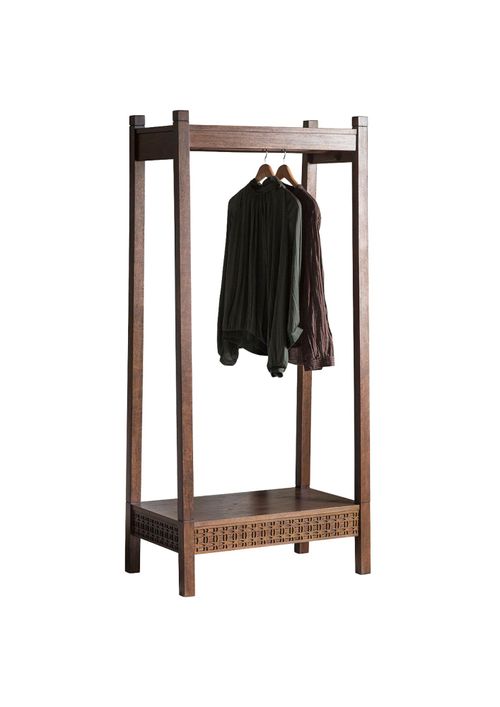 Barauni Boho Carved Wood Clothes Rail
