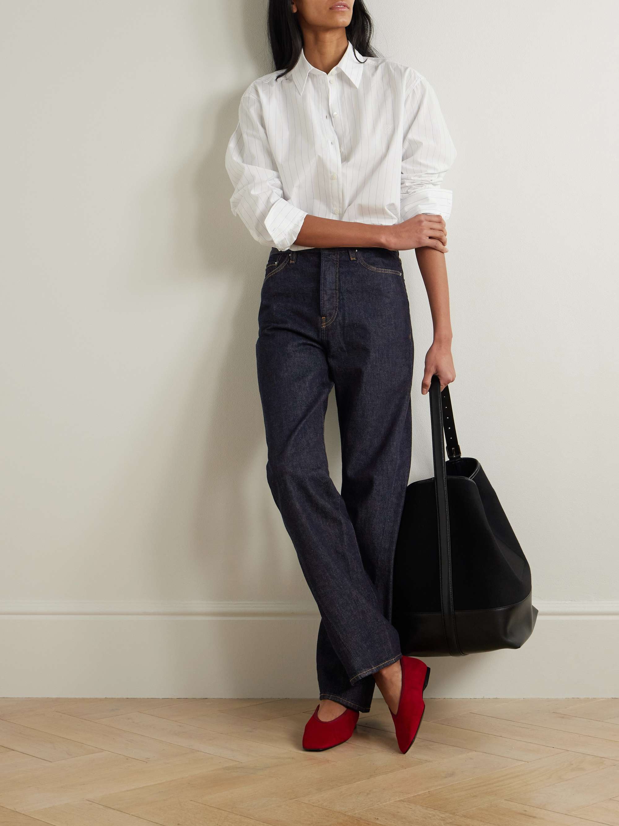 Twisted Seam High-Rise Straight-Leg Jeans