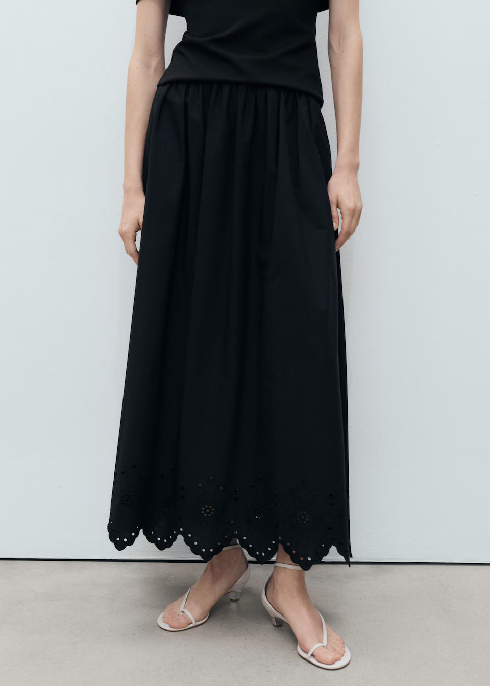 MANGO, Cotton Skirt With Embroidered Hem - Women | Mango United Kingdom