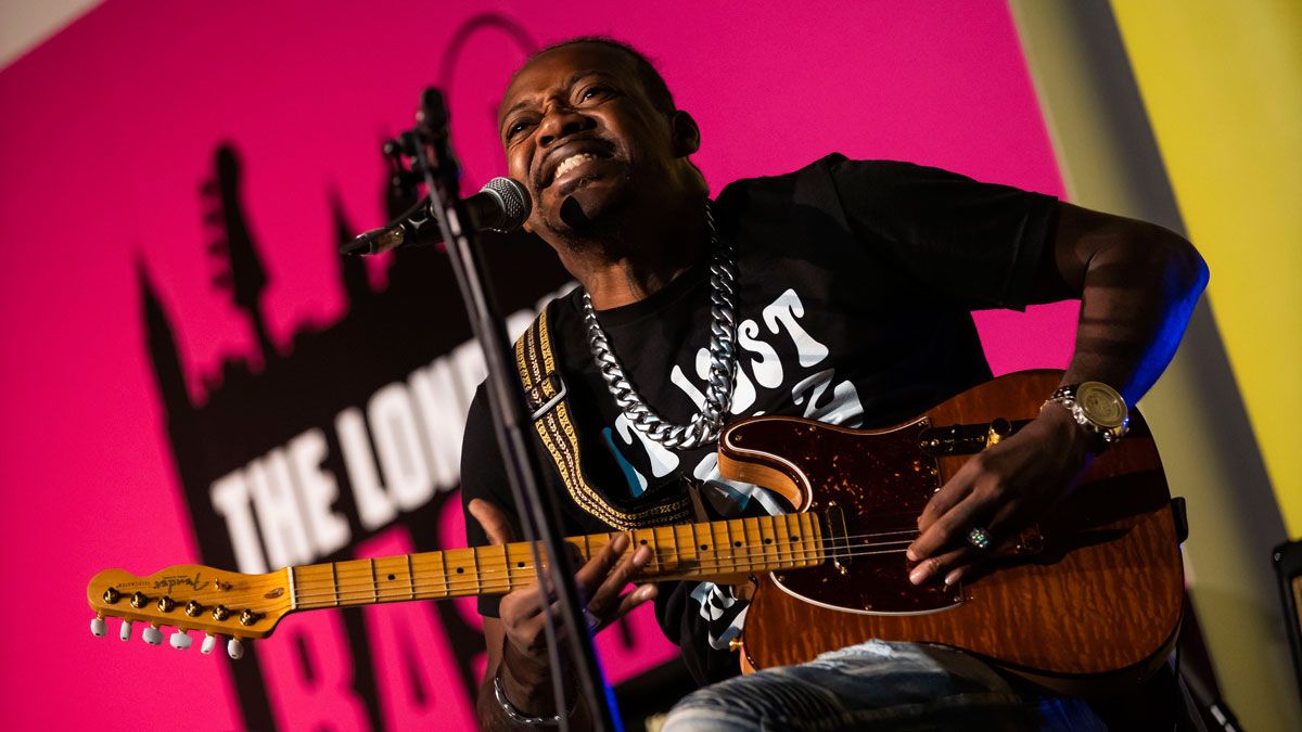 Eric Gales performs at the UK Guitar Show