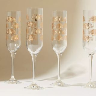 champagne flutes with gold detailing anthropologie