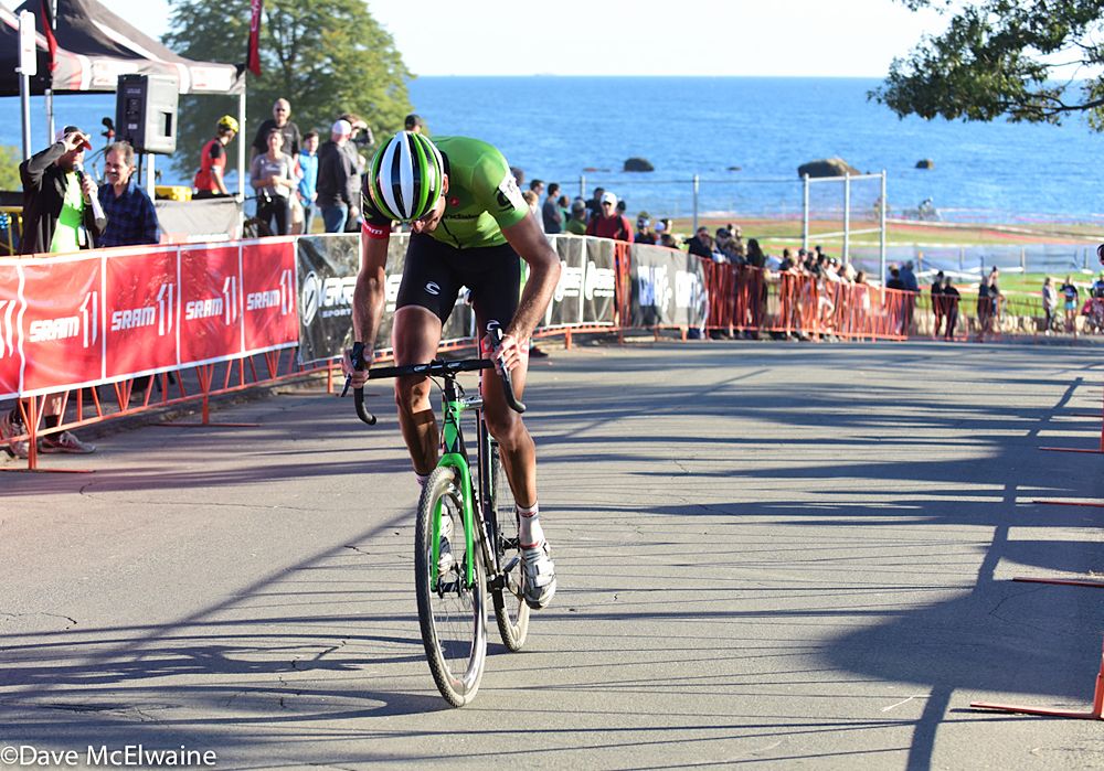 Ryan Trebon (Cannondale) with one lap to go