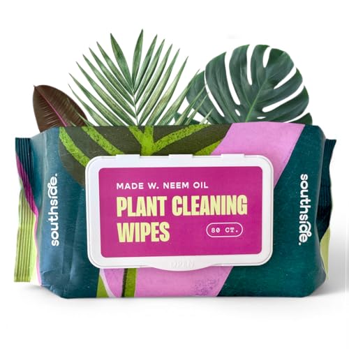 Plant Cleaning Wipes by Southside Plants - Gentle, Plant-Based Wipes for Shiny Leaves and Better Photosynthesis - Unscented, Extra Thick Waffle Weave Leaf Wipe for Indoor &amp;amp; Outdoor Plants - 80 Ct