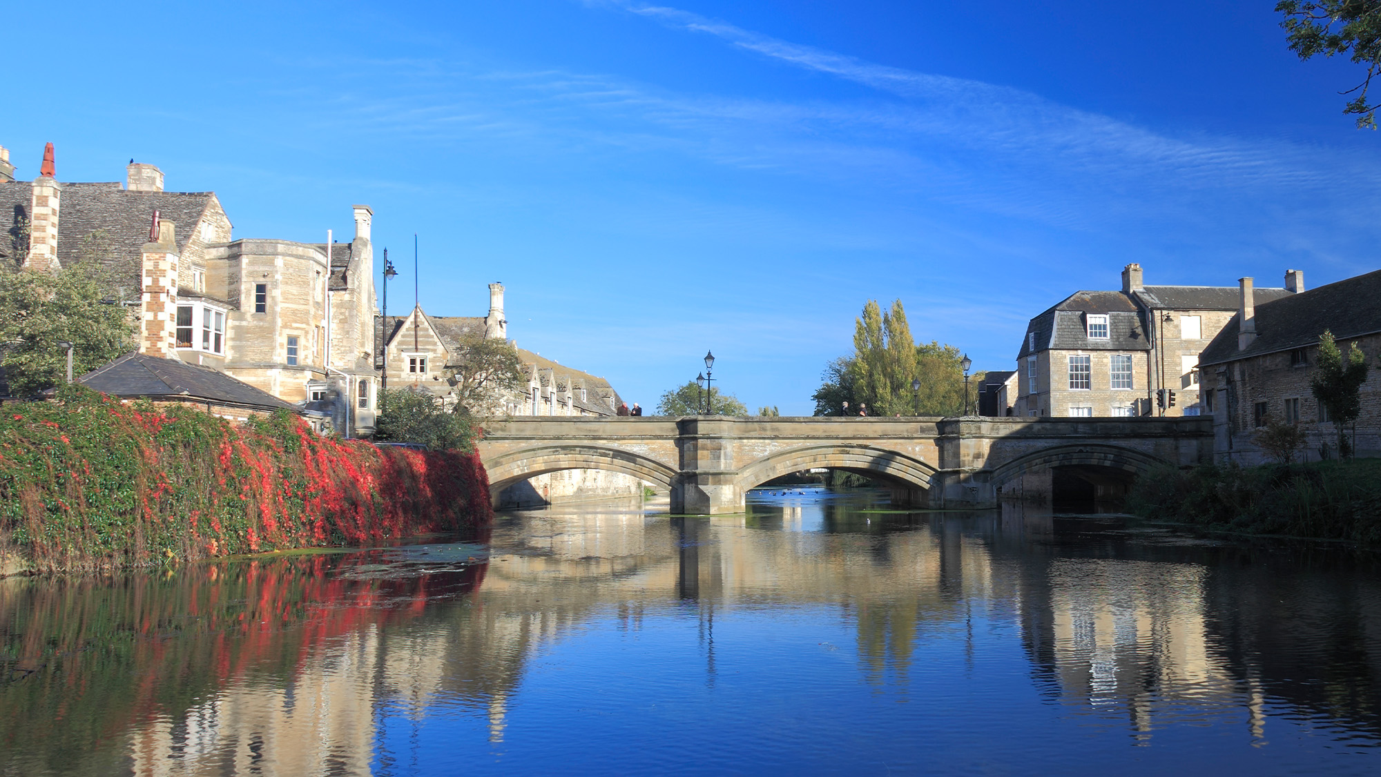 River Welland running through Stamford near Burghley House