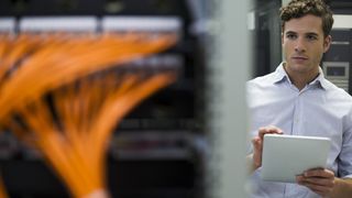 sys admin in a server room