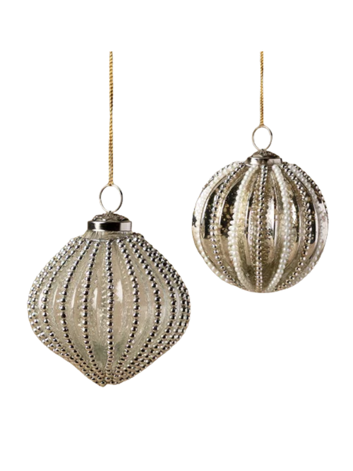 Mixed Pearl Baubles, Set of 2