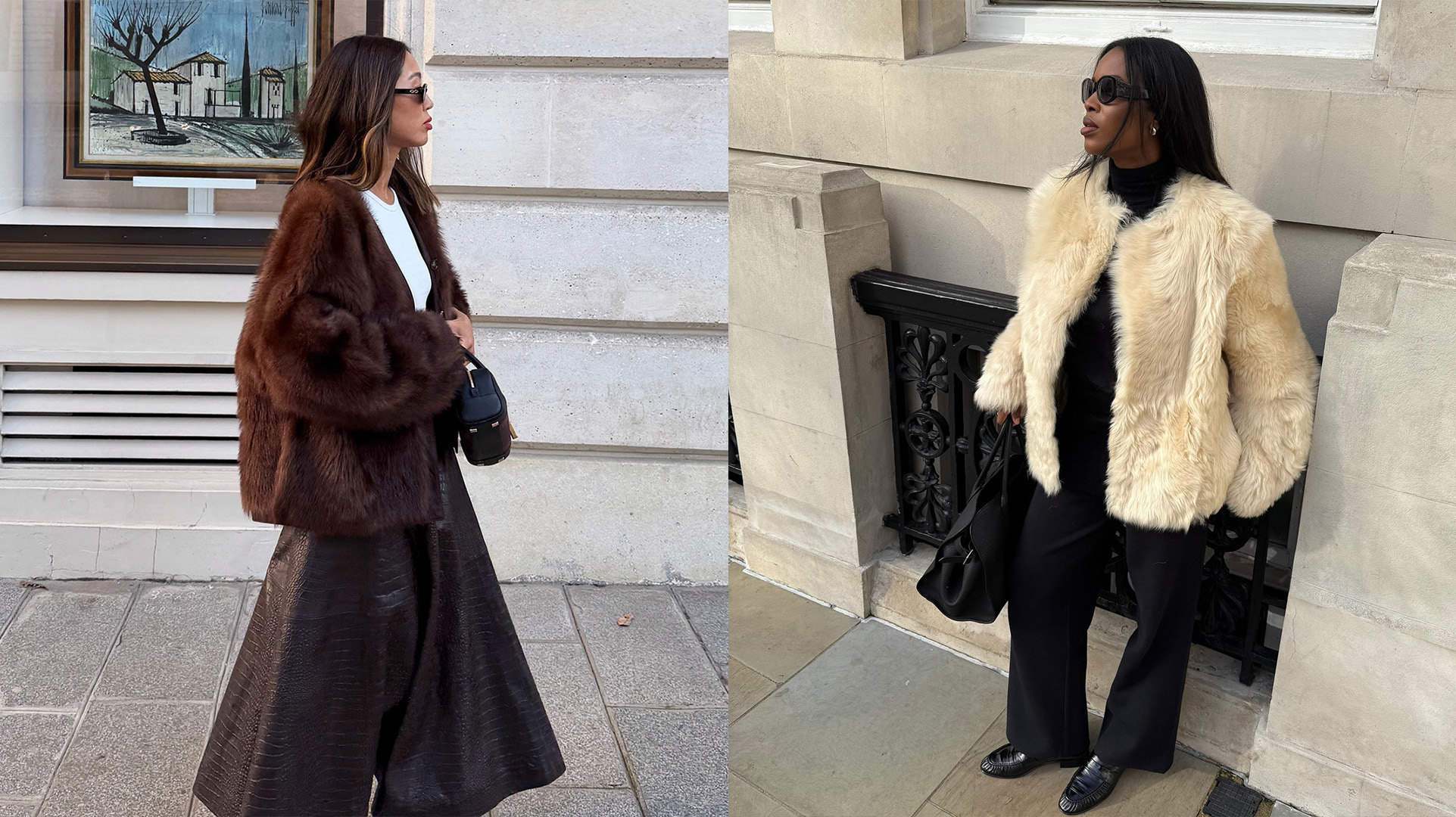 Influencers wearing fur coats