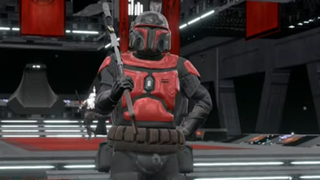 An image of a Mandalorian sniper from the Star Wars mod from Mordhau.