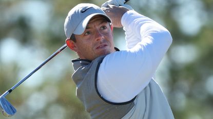 Rory McIlroy takes a shot in the pro-am before the 2022 CJ Cup