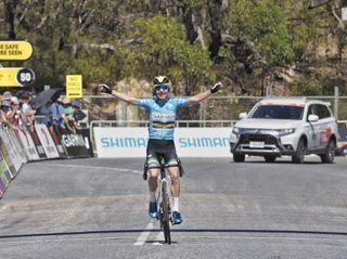 Sarah Gigante (Team Garmin Australia) climbs to win on stage 3 of the Santos Festival of Cycling