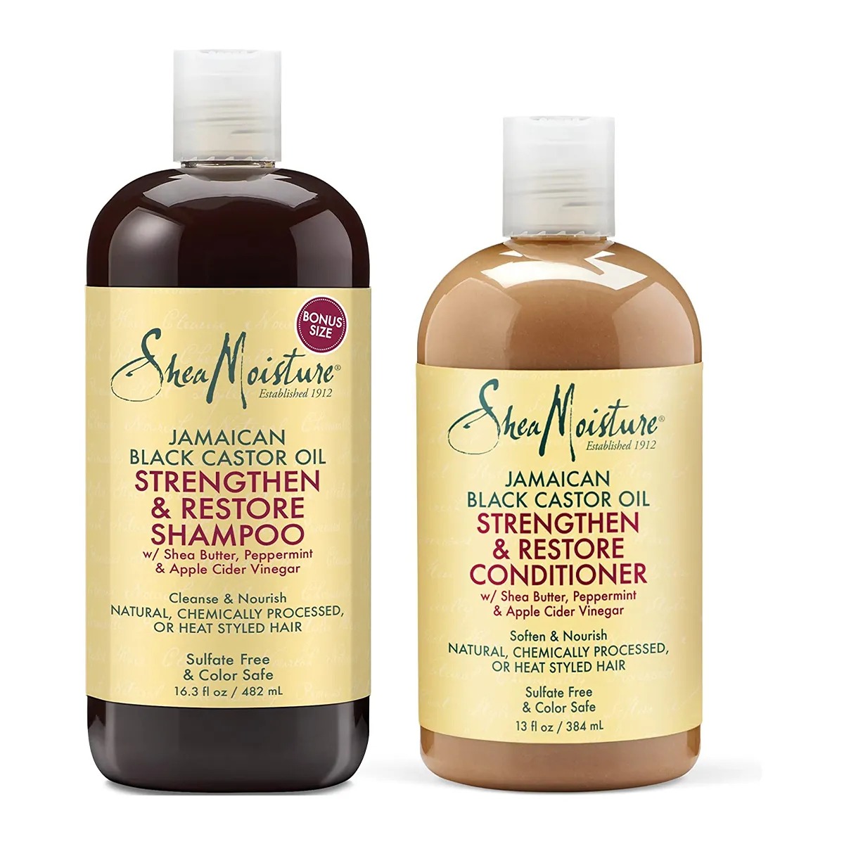 Shea Moisture Jamaican Castor Oil Strengthen 
Restore Shampoo 
Conditioner