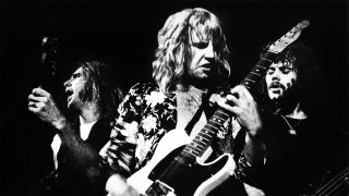 Status Quo onstage in 1976