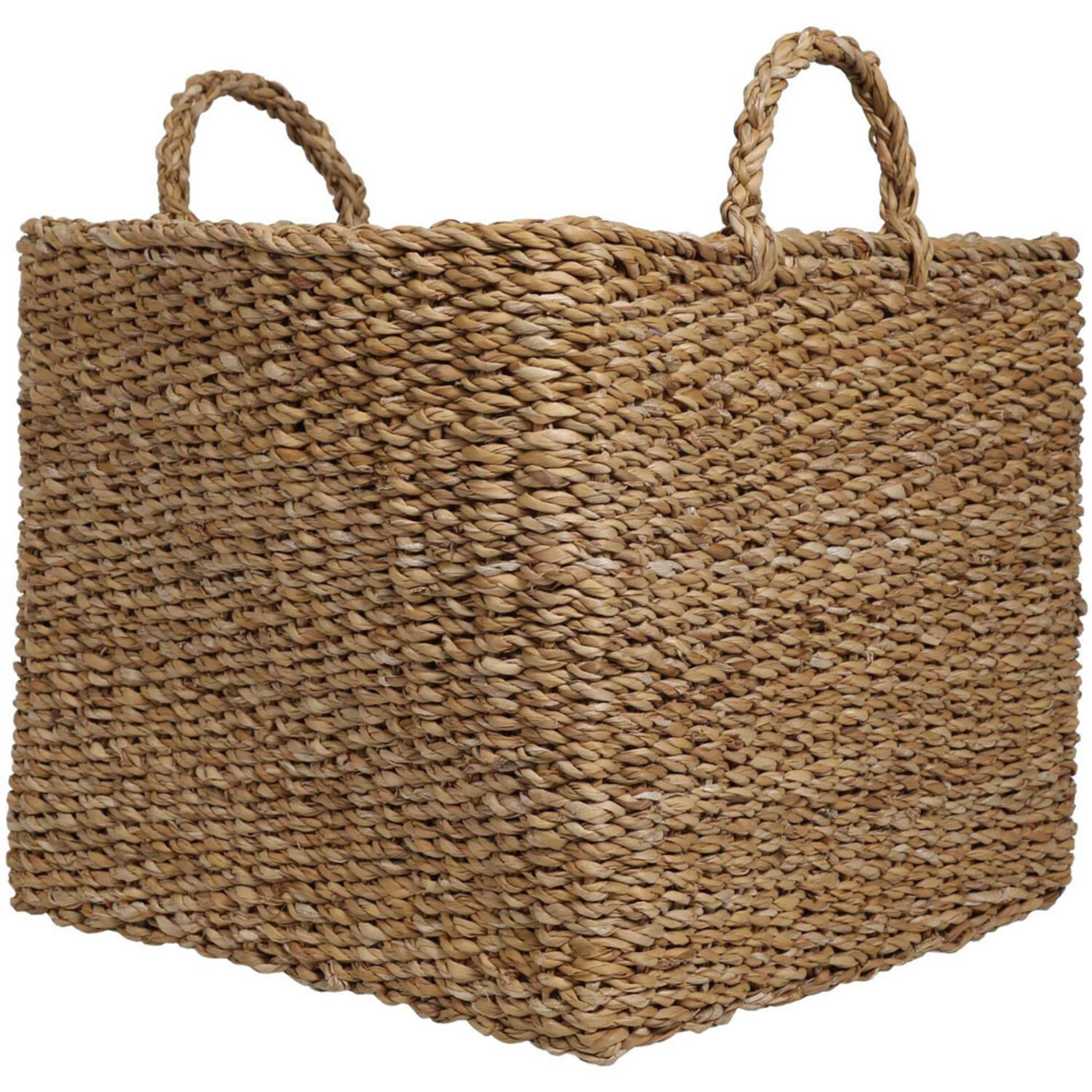 Homebase Natural Square Bohemian Seagrass Storage Basket Set of 2