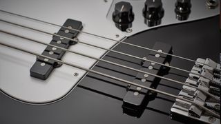 Close up of Fender Geddy Lee Jazz bass