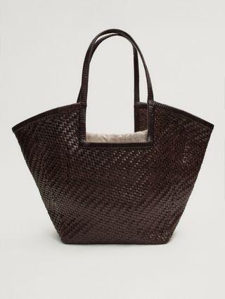 Massimo Dutti, WOVEN NAPPA LEATHER BASKET BAG