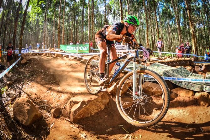 South Africa's major hopeful in the women's elite Cross Country event, Mariske Strauss, produced a determined ride and ended in 19th place in her maiden elite race
