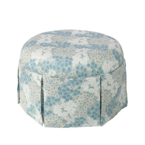 Wayfair, Loiret Blue Manders Upholstered Ottoman
