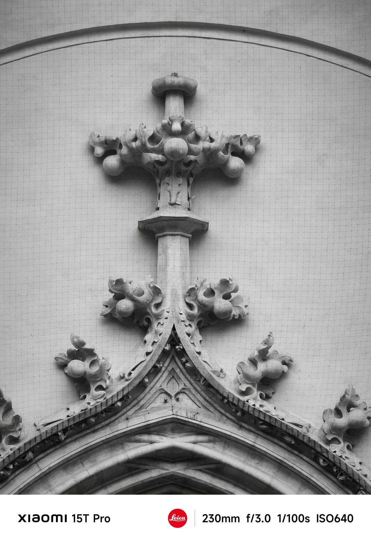 Price up of a cross on the outside of a church