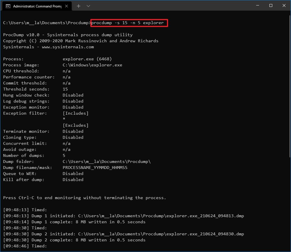 How to use ProcDump to create crash dump files on Windows 10 | Windows ...