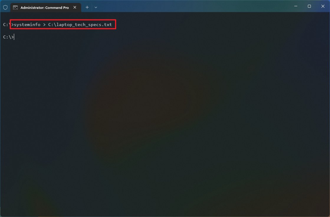 Command Prompt save command output to file