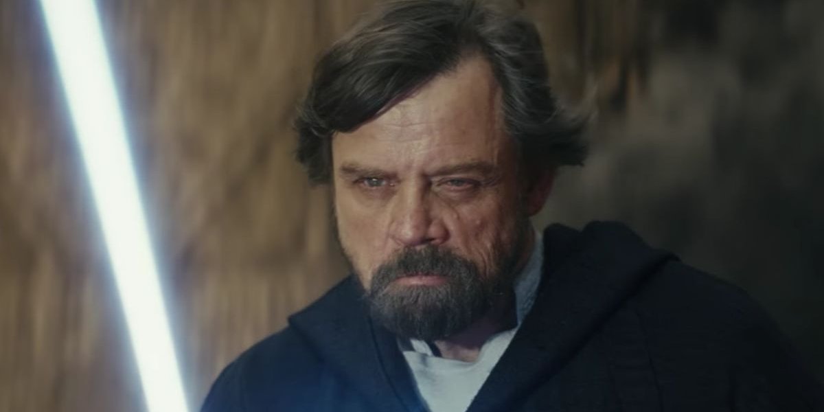 Star Wars: The Last Jedi Luke Skywalker with his lightsaber on Crait