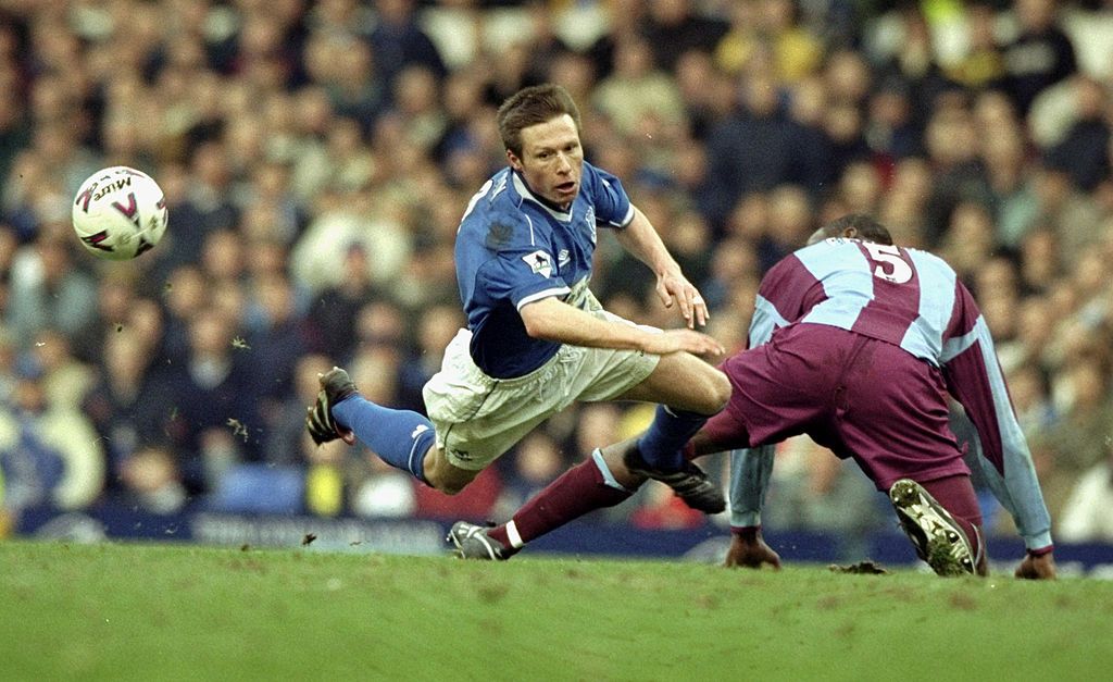 Nicky Barmby of Everton in action during the AXA sponsored FA Cup sixth round match against Aston Villa played at Goodison Park in Liverpool, England. The match ended 1-2 to Aston Villa.