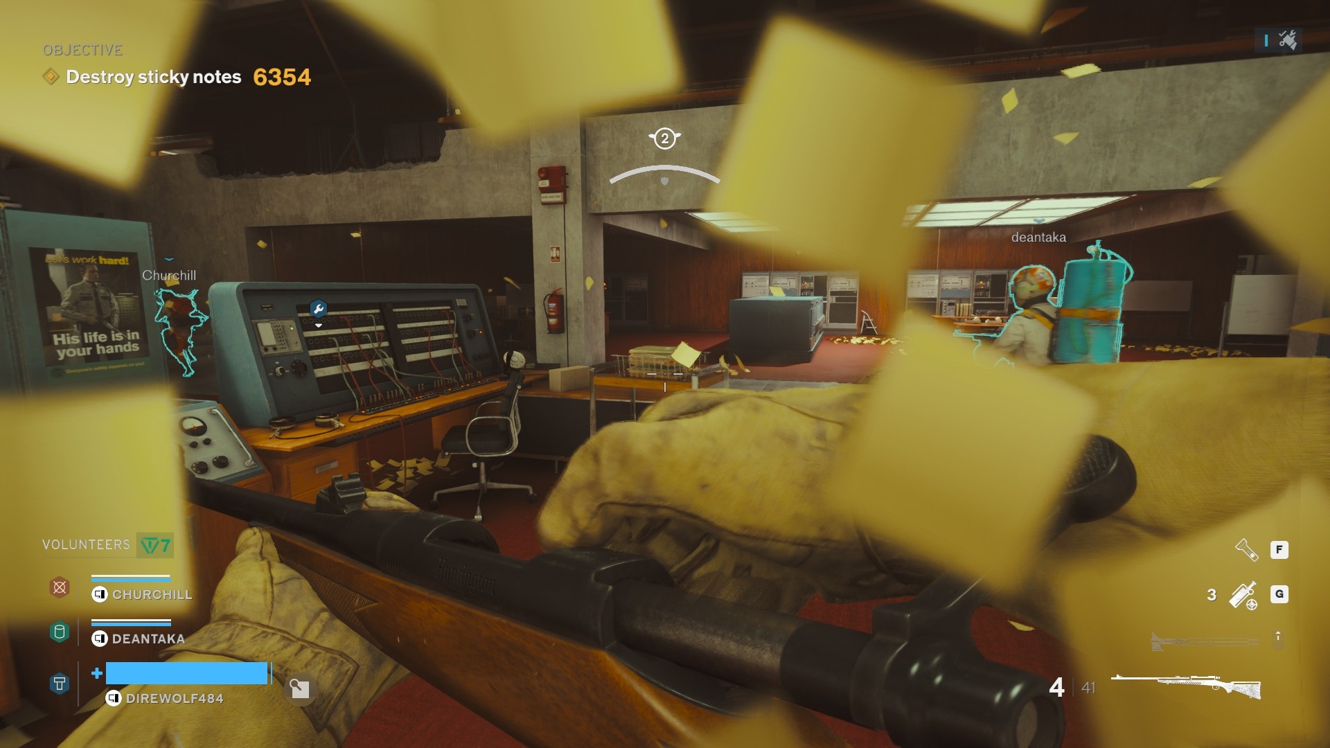 sticky notes clogging the screen in FBC: Firebreak