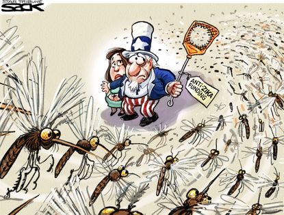 Political Cartoon U.S. Zika Funding