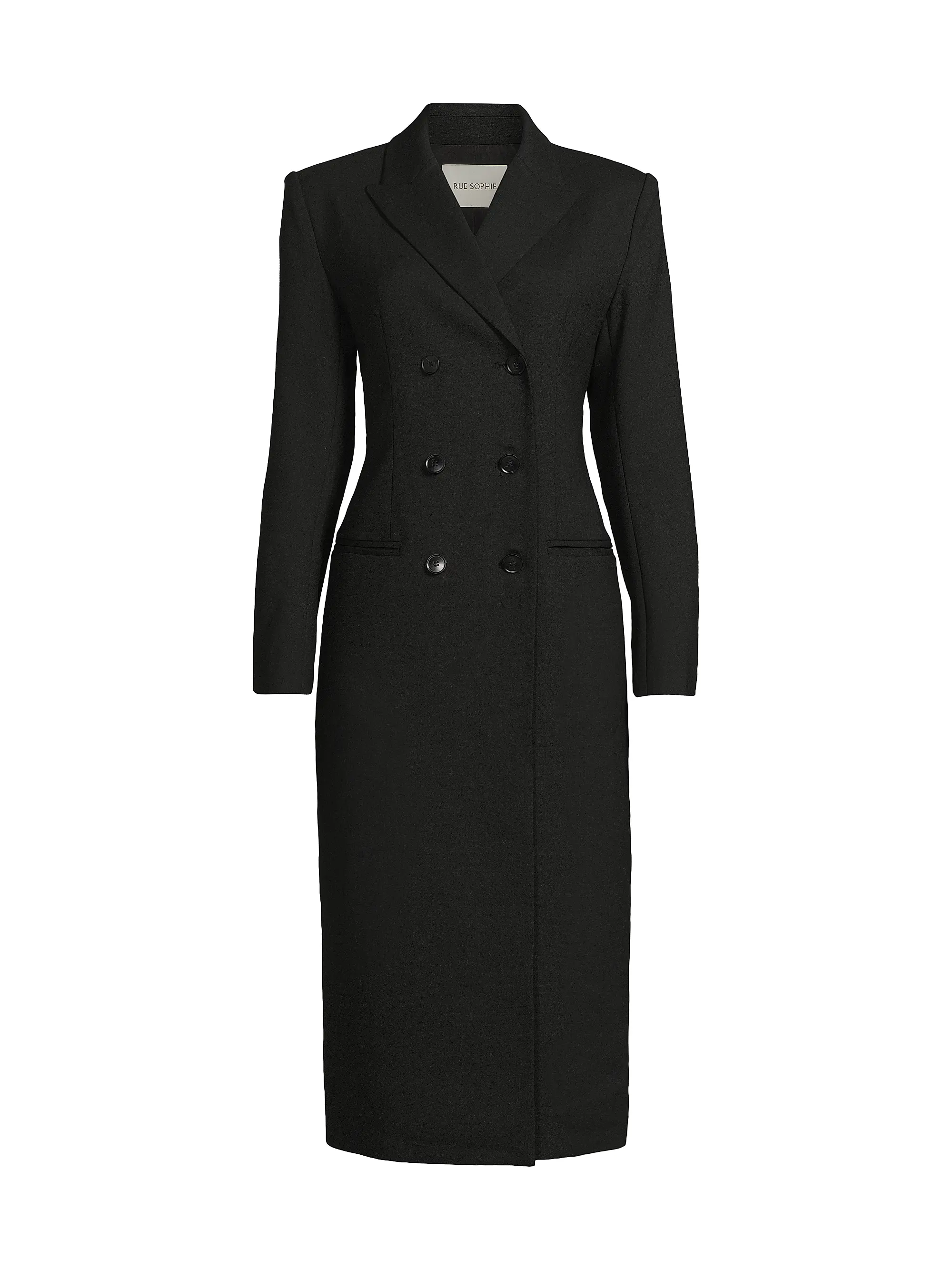 Lorde Stretch-Wool Double-Breasted Coat
