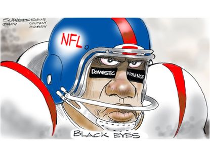 Editorial cartoon sports Ray Rice NFL