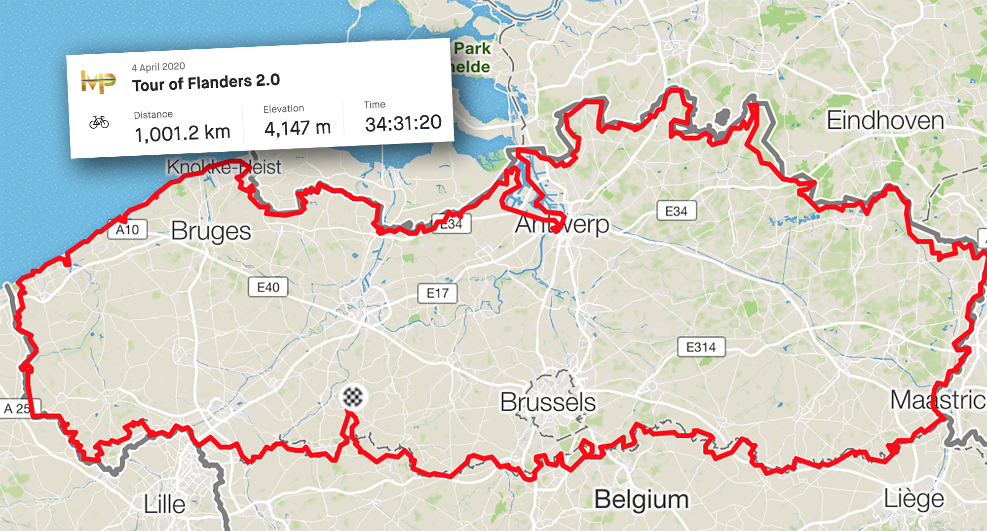 Ultra-endurance athlete completes 1,000km ride around Flanders ...
