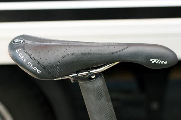 Side view of Zabriskie's Selle Italia Flite saddle.
