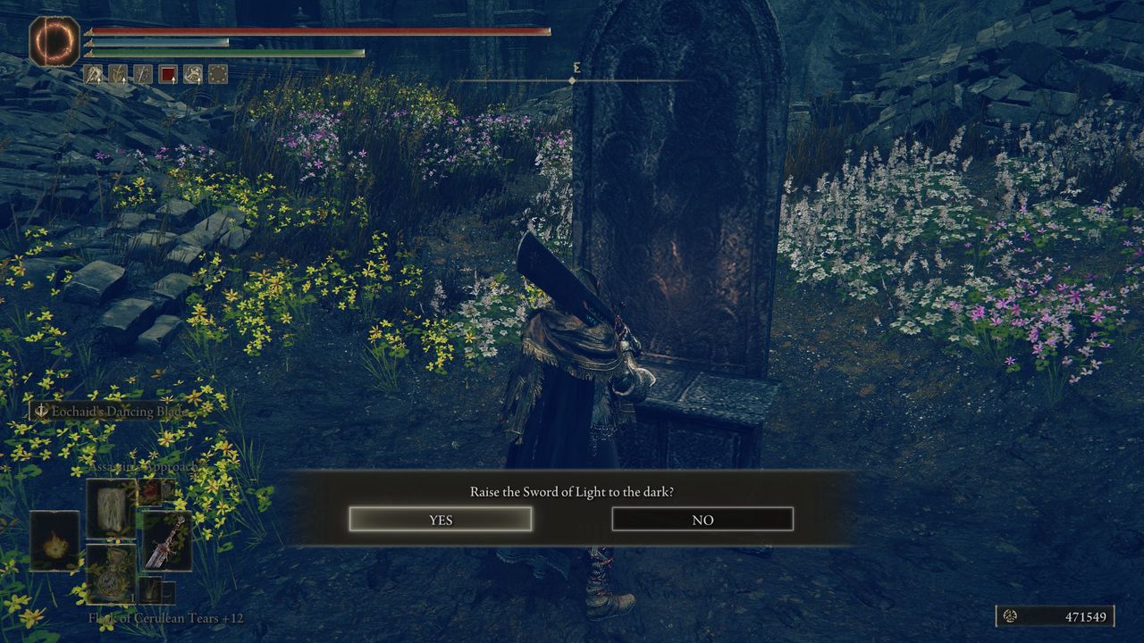 Elden Ring Stone-Sheathed Sword - Unte Ruins altar