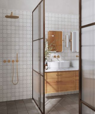 Bathroom decorated with Cle Tile tiles