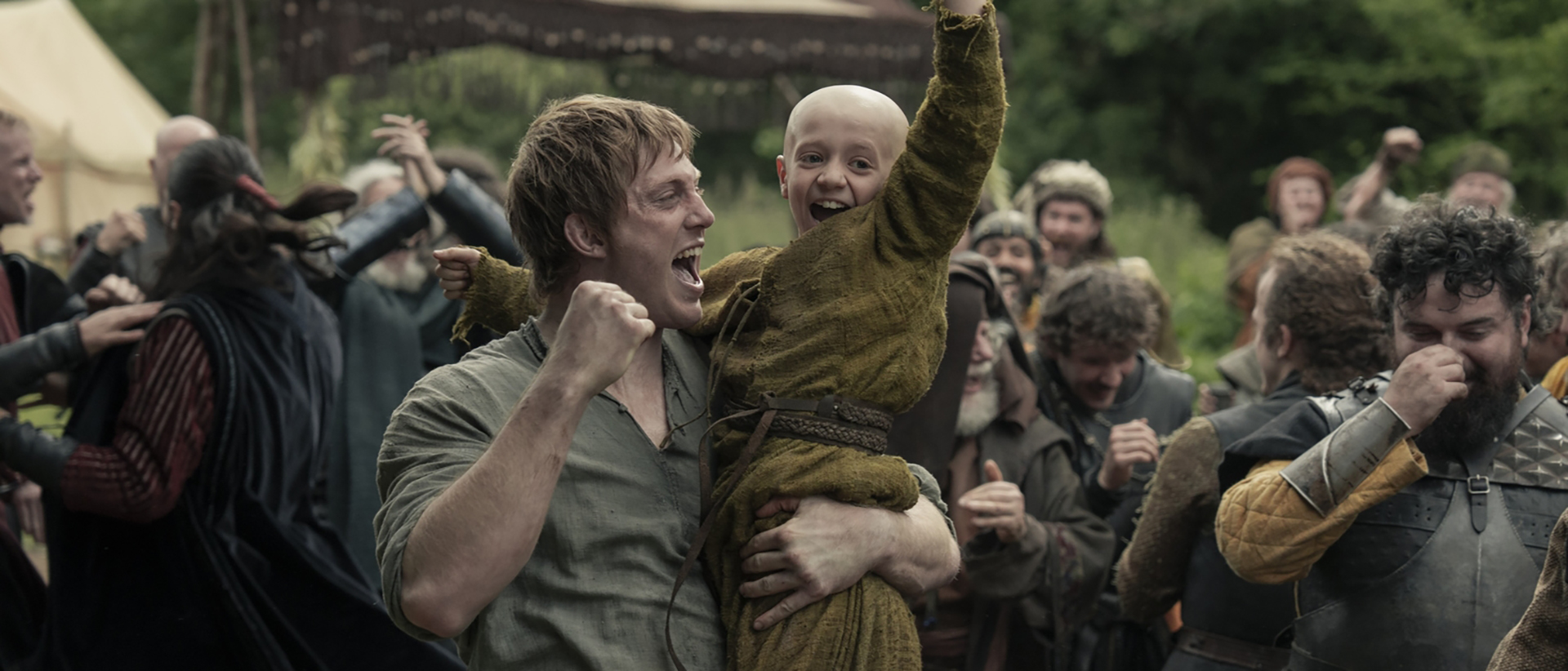 Dunk holding Egg aloft as they celebrate in A Knight of the Seven Kingdoms