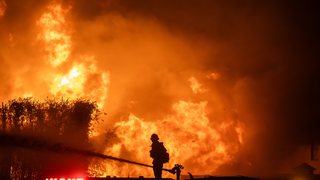 Firefighter in LA fires