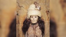 One of the Tarim mummies buried at the Xiaohe cemetery. New research shows they were descended from indigenous people and not from Indo-European migrants to the region, as previously thought.