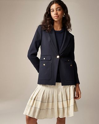 Vivienne Blazer in Italian Bi-Stretch Wool Blend