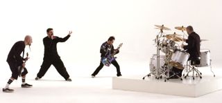 System of a Down on set for the video for Toxicity