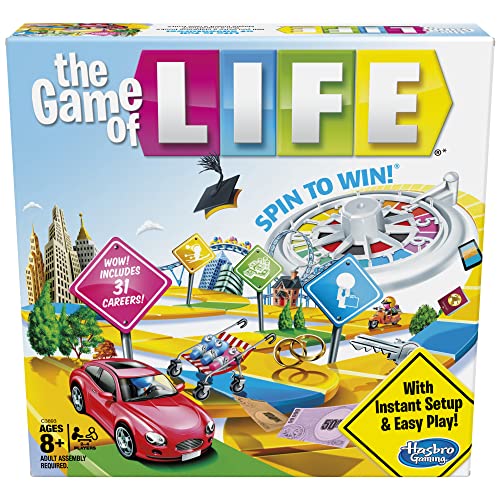 Hasbro Gaming the Game of Life Board Game, Family Games for Kids Ages 8+, Includes 31 Careers, Family Board Games for 2-4 Players, (amazon Exclusive)