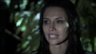 Tamara Feldman as Marybeth Dunston in a forest in Hatchet