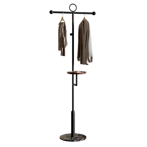 Zhbhyz Coat Rack Freestanding Metal Coat Rack Stand With Round Storage Tray &amp;amp; Marble Base for Bags Hats Scarfs Purses Coat Hanger Stand Coat Tree for Home Office Hall Entryway