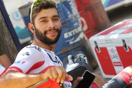 Fernando Gaviria was in good spirits before the start of stage 1 in San Juan