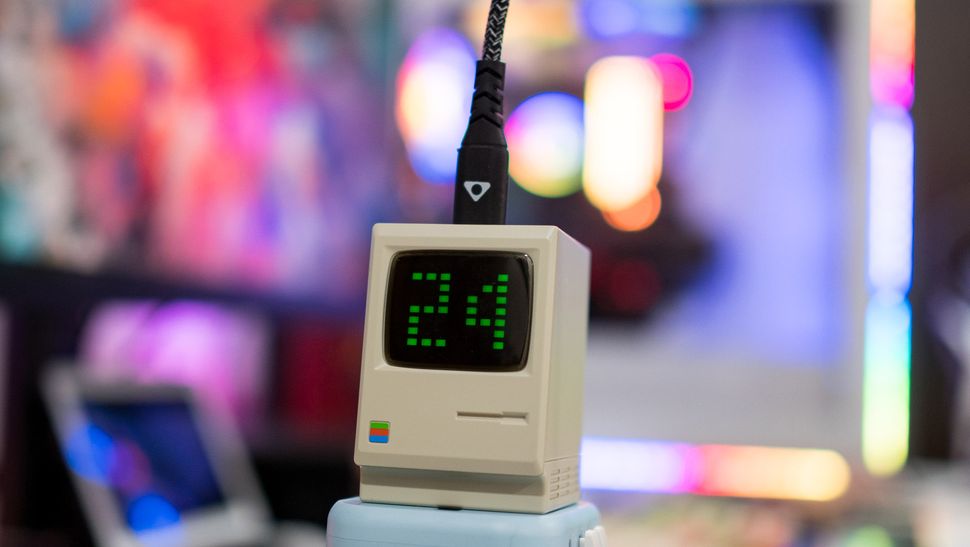 Shargeek's retrostyled 67W GaN charger has an LED screen with a built