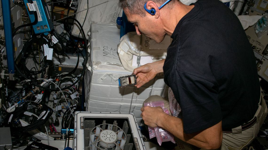 space.com - Julian Dossett - Scientists successfully mine meteorites on International Space Station - using microbes