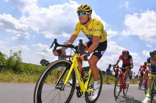 Greg Van Avermaet in yellow during stage 4 at the Tour de France